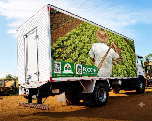 Novo caminhão refrigerado fortalece apoio à agricultura familiar na cidade de Poconé